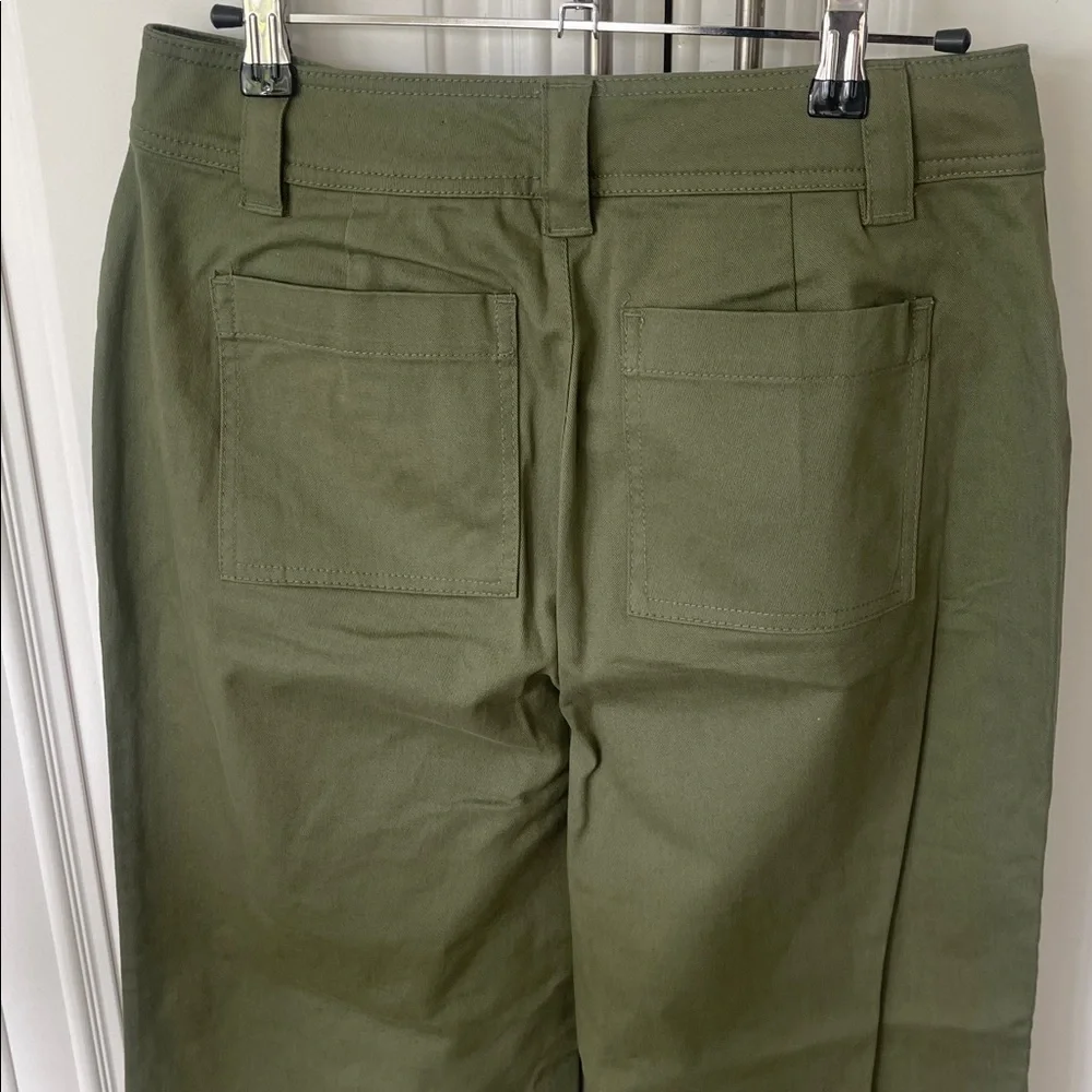 On 34th Women's High-Rise Wide-Leg Chino Pants Green size 2 - Picture 7 of 16